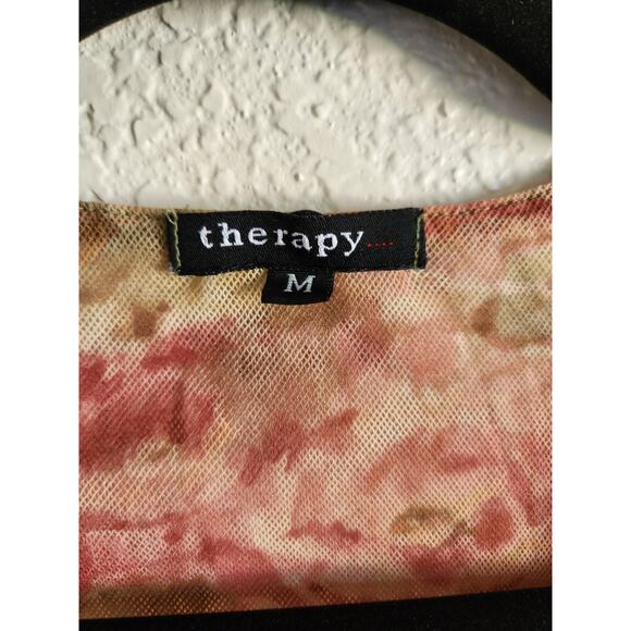 Y2k Therapy Women's Semi Sheer Boho Low Cut Top- M - Picture 5 of 7